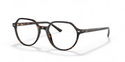 Ray-Ban RX5395 prescription frames, tortoiseshell striped round eyeglasses side view