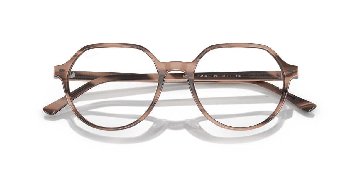 Ray-Ban RX5395 prescription frames, straight-on view with havana striped bridge