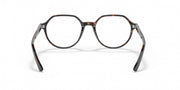 Ray-Ban prescription eyeglass frames with round lenses and tortoise-pattern rims