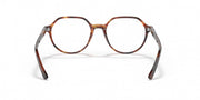 Ray-Ban prescription eyeglass frames, front view with tortoise rims and metal hinges