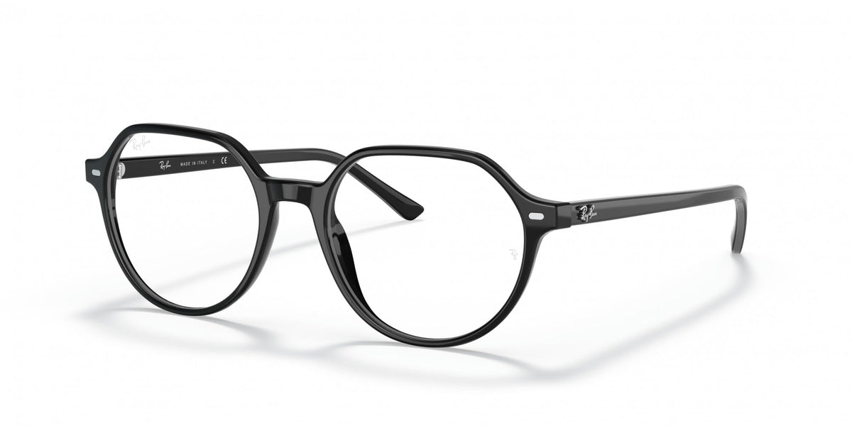 Ray-Ban RX5395 prescription frames, black round eyeglass design side view