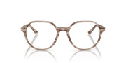 Havana brown prescription eyeglass frames, round lens openings, thin temple tips