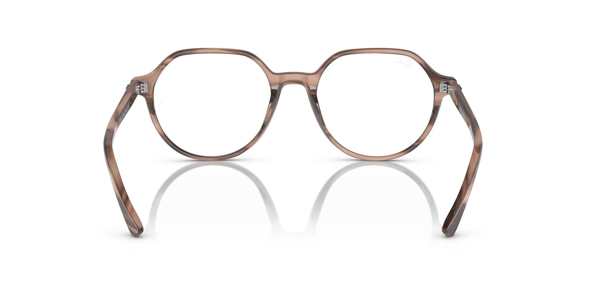 Ray-Ban RX5395 prescription frames, front view havana striped round eyeglasses