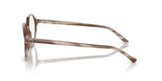 Havana brown prescription eyeglass frames, temple hinge side view