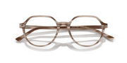 Havana brown prescription eyeglass frames, front view with clear round lens openings