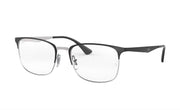 Ray-Ban RX6421 black rectangular eyeglass frames with clear demo lenses, front view