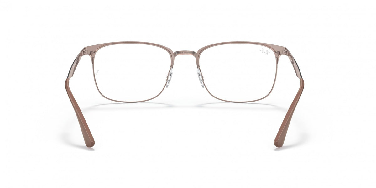 Light brown eyeglass frames with rectangular lenses and metal bridge, demo lenses