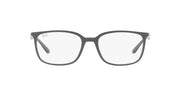 Ray-Ban RX7208 matte black prescription frames with rectangular clear lenses