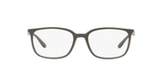 Ray-Ban prescription eyeglass frames, matte dark, clear demo lenses, front view