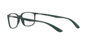 Ray-Ban RX7208 matte green prescription frames, wide angle side view