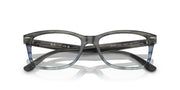 Ray-Ban RX5428 prescription frames, dark gray translucent, bridge and temple detail