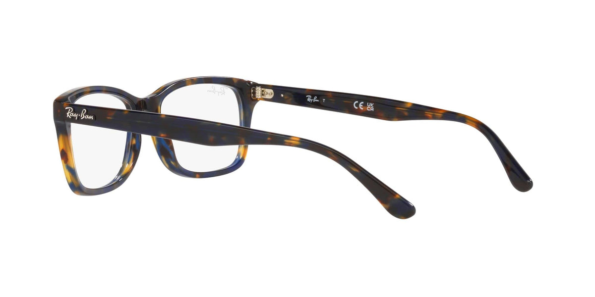 Ray-Ban prescription eyeglass frames, tortoise pattern with clear lens demo inserts
