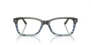 Ray-Ban RX5428 prescription frames, dark gray translucent, blue-tinted lenses