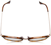 Havana prescription eyewear frames straight-on back view with clear demo lenses