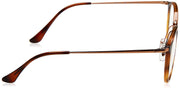 Havana prescription eyewear frames side view with clear demo lenses and metal hinge
