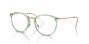 Ray-Ban prescription eyewear frames, mint-green round with slim metal temple arms