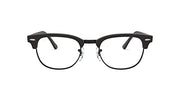 Ray-Ban prescription eyewear frames in matte dark color, full-rim round lenses, front view