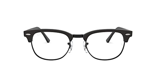 Ray-Ban prescription eyewear frames in matte dark color, full-rim round lenses, front view