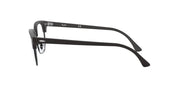 Ray-Ban prescription eyewear frames in matte dark color, side view showing temple angle