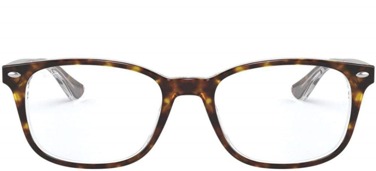 Ray-Ban havana brown prescription eyewear frames with wide oval clear lenses