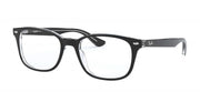 Ray-Ban black prescription eyewear frames with rectangular clear lenses