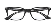 Ray-Ban black prescription eyewear frames, front view with clear lenses