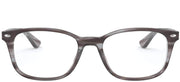 Brown translucent full-rim prescription frames with clear lenses, front view
