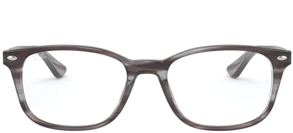Brown translucent full-rim prescription frames with clear lenses, front view