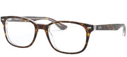 Ray-Ban havana brown prescription eyewear frames with rectangular clear lenses