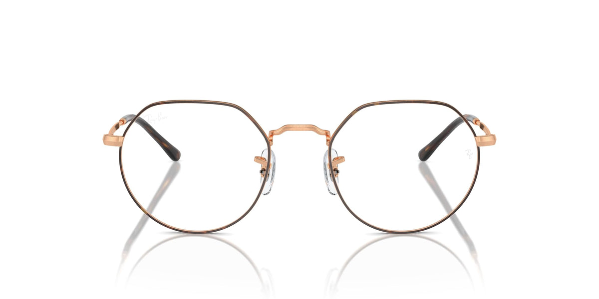 Ray-Ban prescription eyewear frames with copper metal round lenses and dark temples