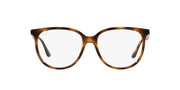 Ray-Ban prescription frames in tortoise brown, full-rim square with demo lenses