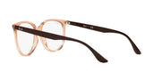 Ray-Ban prescription eyewear frames, amber front with dark oval frames and clear lenses
