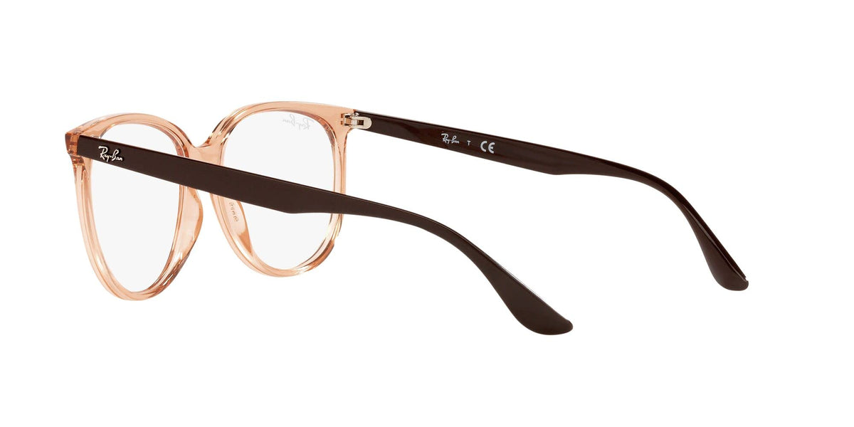 Ray-Ban prescription eyewear frames, amber front with dark oval frames and clear lenses