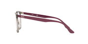 Ray-Ban prescription eyewear frames, burgundy temple arm with visible branding