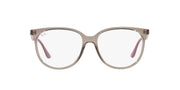 Ray-Ban prescription eyewear frames, translucent light brown with clear lenses