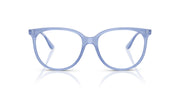 Ray-Ban prescription eyewear frames, light blue translucent full-rim with round lenses