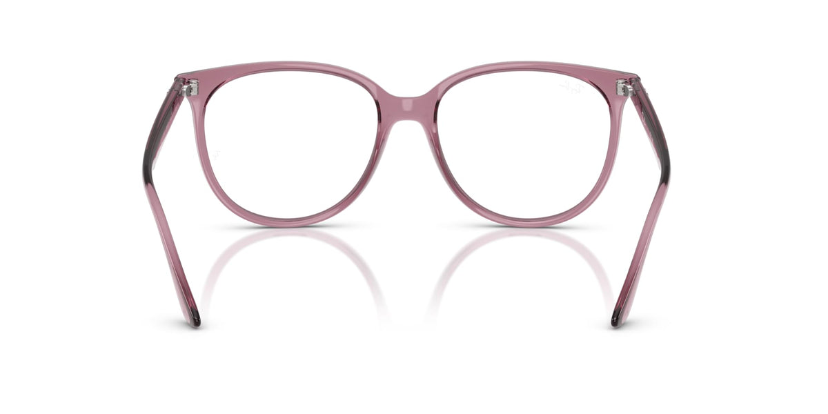 Ray-Ban prescription frames in opal light violet, front view with keyhole bridge