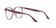 Ray-Ban prescription eyewear frames, burgundy translucent front with clear oval lenses