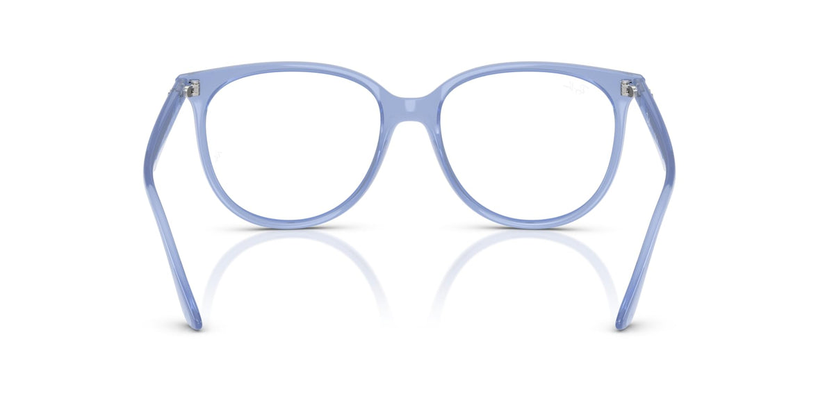 Ray-Ban prescription eyewear frames, light blue translucent full-rim, front view