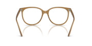 Ray-Ban prescription frames in opal light brown, front view with round rectangular lenses