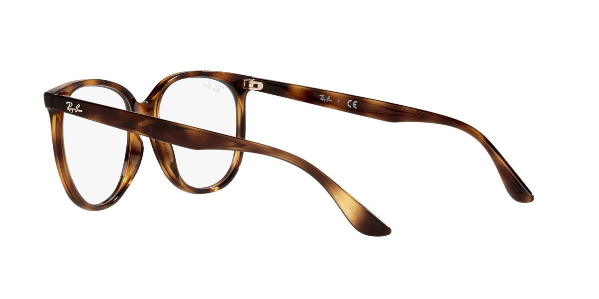 Ray-Ban prescription frames in tortoise brown, wide angle view with demo lenses