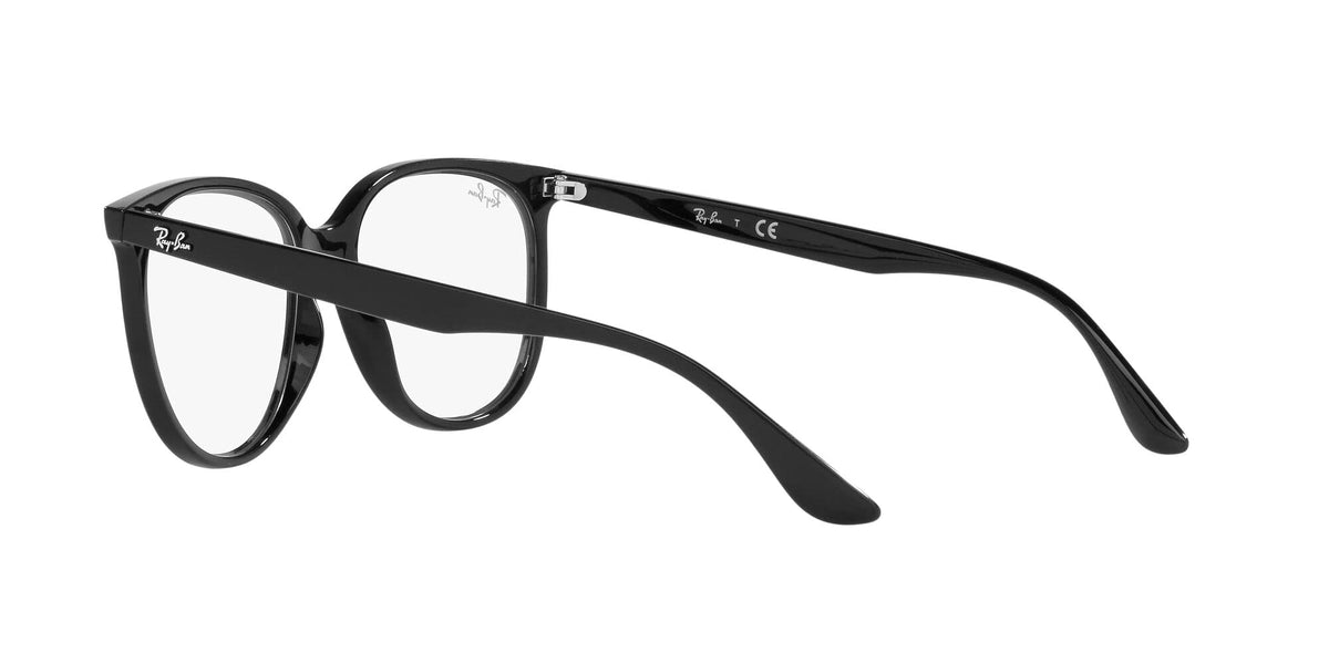 Ray-Ban prescription eyewear frames, black full-rim, three-quarter side view