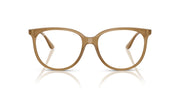 Ray-Ban prescription frames in opal light brown with full-rim round rectangular lenses