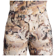 Women’s marsh camo hunting pants with adjustable belt tab and front pocket