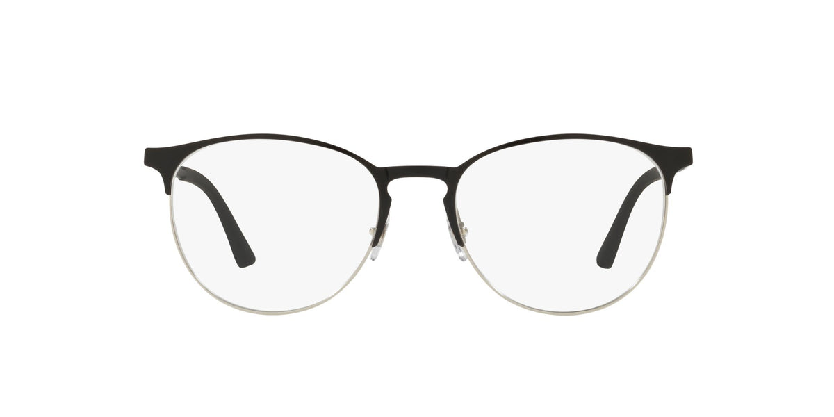 Ray-Ban RX6375 Prescription Eyewear Frames — Black On Silver/Demo Lens — view 9