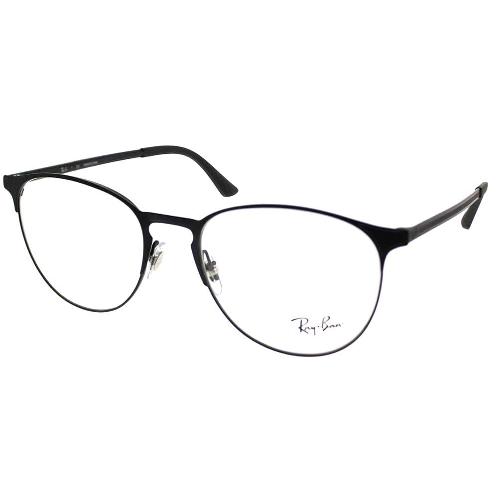 Black round eyeglass frames with thin temple arms and clear demo lenses