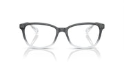 Ray-Ban square eyeglass frames in dark gray with clear front detail