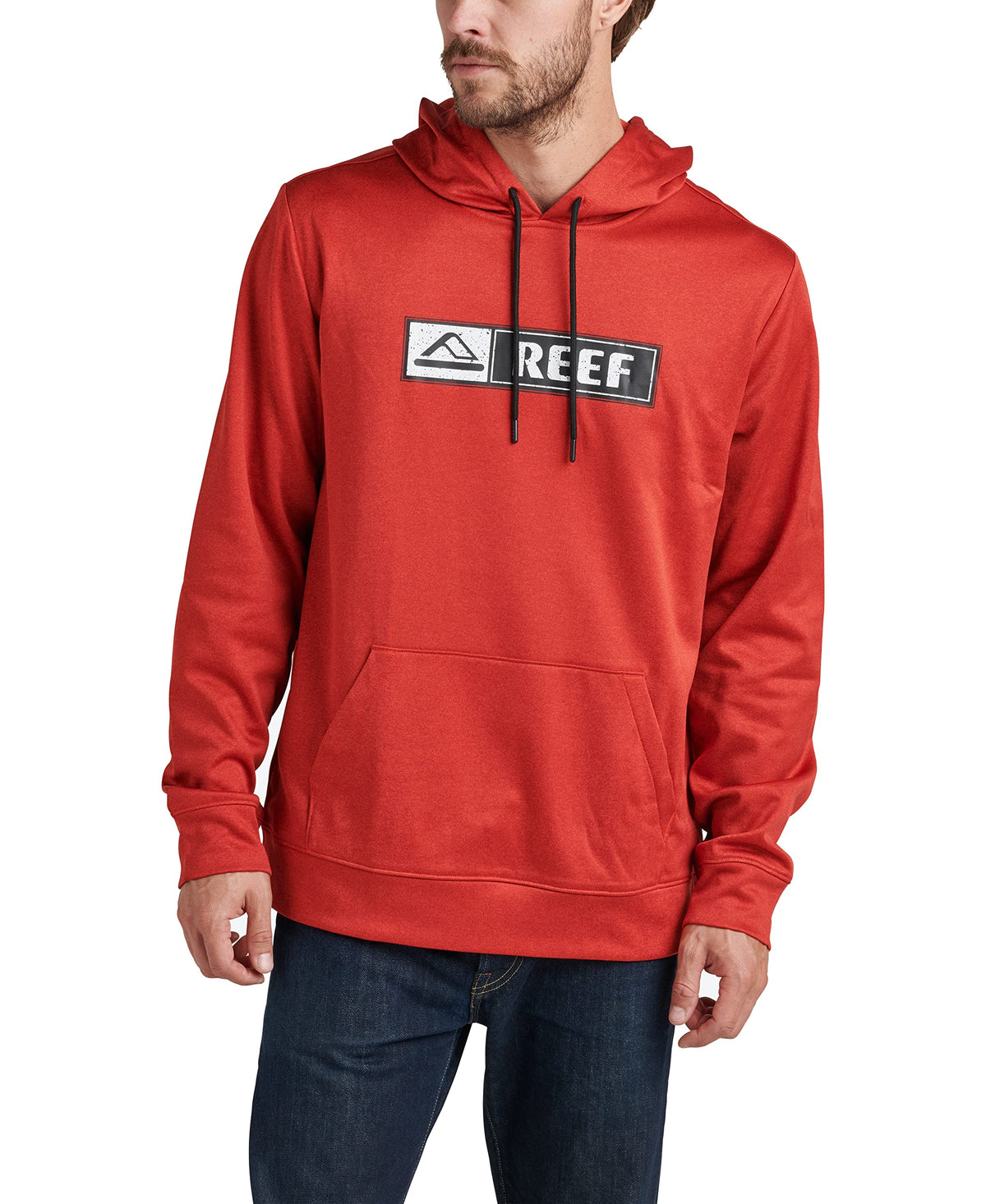 REEF Men's Lucis Tech Fleece Hoodie — Red Heather — view 5