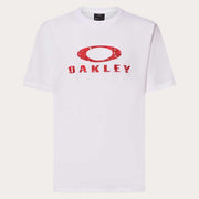 Men's white crew-neck sun tee with red Oakley oval logo