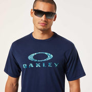 Men's navy Oakley oval logo sun tee, crew neck and short sleeves